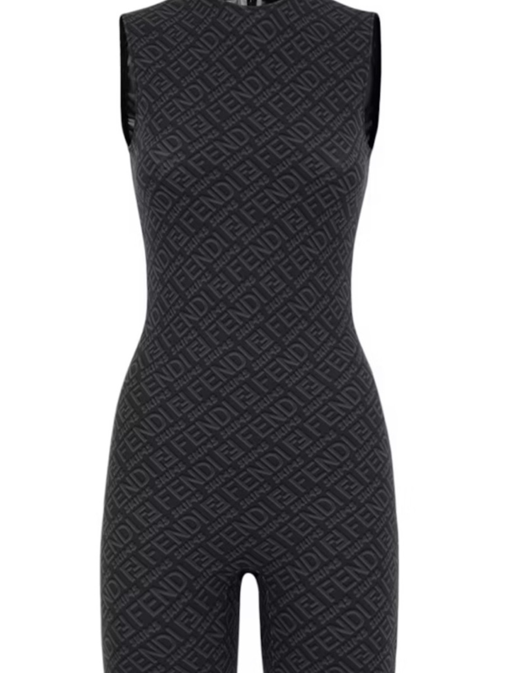 Fendi x SKIMS Black Sleeveless Mid Thigh Bodysuit - M - NWT
